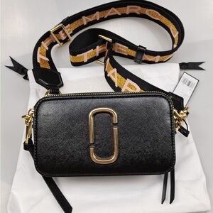 Marc Jacobs Black and Gold Crossbody Bag